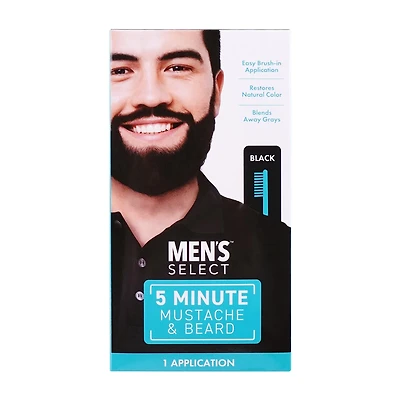 Men's Select 5 Minute Mustache & Beard Color, Black