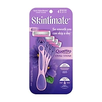 Skintimate Exotic Violet Blooms 4 Blade Disposable Razor, 4 ct