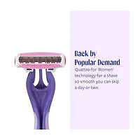 Skintimate Exotic Violet Blooms 4 Blade Disposable Razor, 4 ct