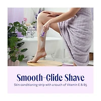 Skintimate Exotic Violet Blooms 4 Blade Disposable Razor, 4 ct