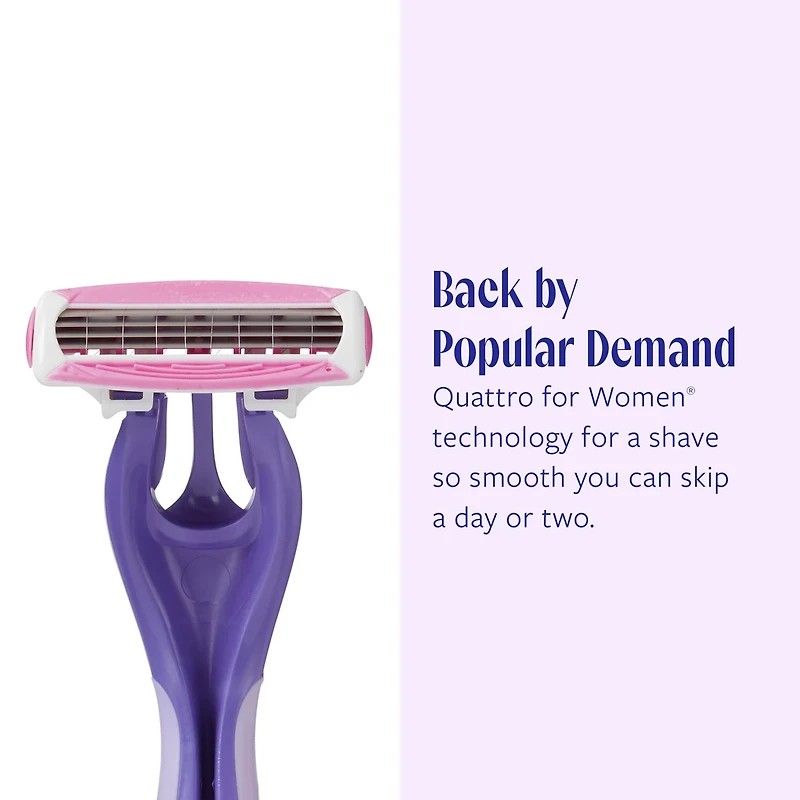 Skintimate Exotic Violet Blooms Womens Disposable Razors, 4ct