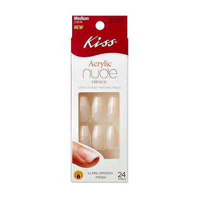 Kiss Acrylic Nude French Nails, Remembrance, 24 ct