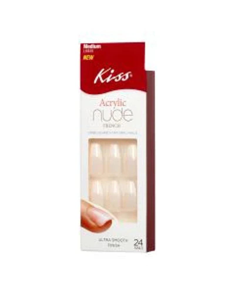 Kiss Acrylic Nude French Nails, Remembrance, 24 ct