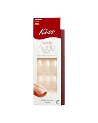 Kiss Acrylic Nude French Nails, Remembrance, 24 ct