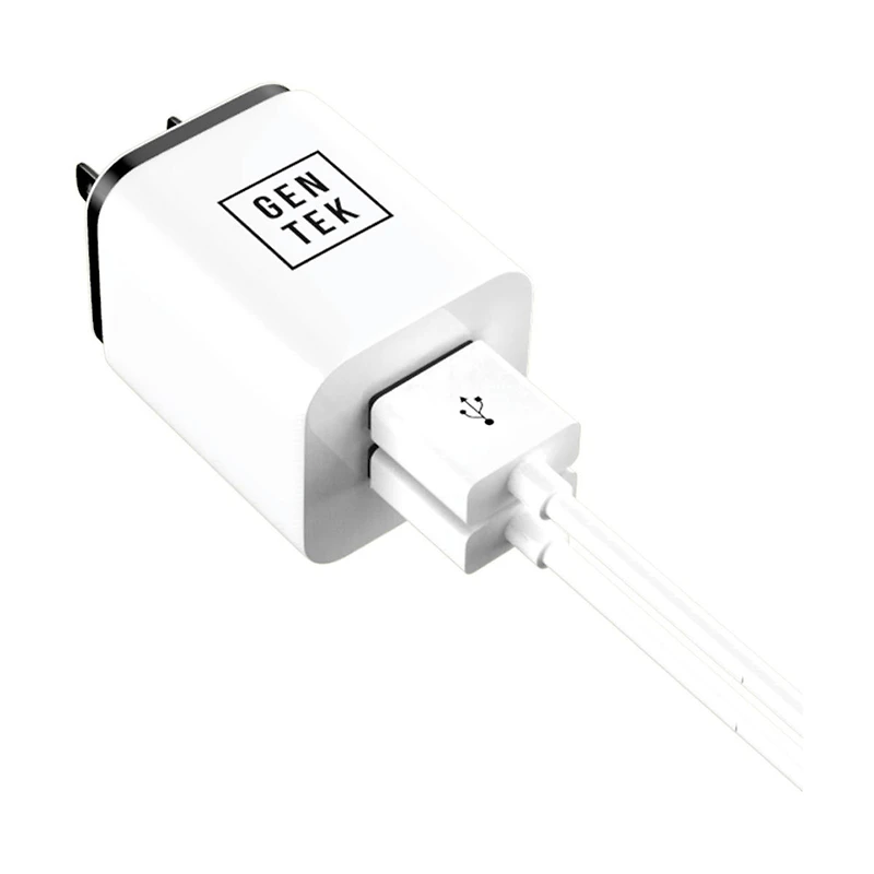 GENTEK White Dual-Port USB Wall Charger