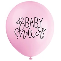 12" Latex Petal Pink Baby Shower Balloon