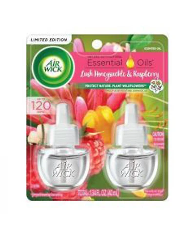 Air Wick Plug in Scented Oil Refill - Honeysuckle & Raspberry, 2 ct