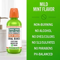 TheraBreath Fresh Breath Mouthwash, Mild Mint, Alcohol-Free, 10 fl oz