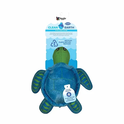 Clean Earth Plush Turtle Pet Toy, Small