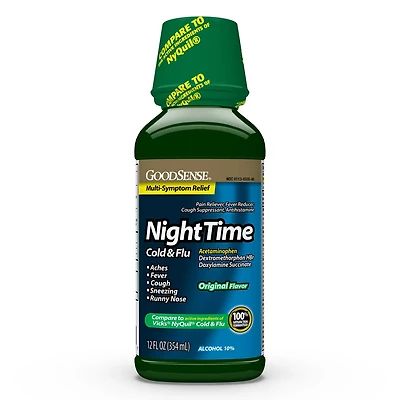 GoodSense NightTime Cold & Flu Multi-Symptom, Original, 12 fl. oz.