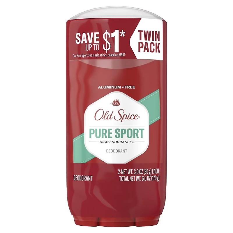 Old Spice High Endurance Deodorant, Pure Sport, 2 ct