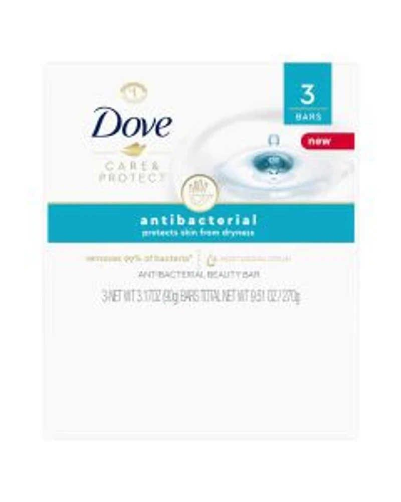 Dove Care & Protect Antibacterial Beauty Bar, 3.75 oz, 3 pk