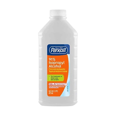 Rexall 91% Isopropyl Alcohol, 16 fl oz.