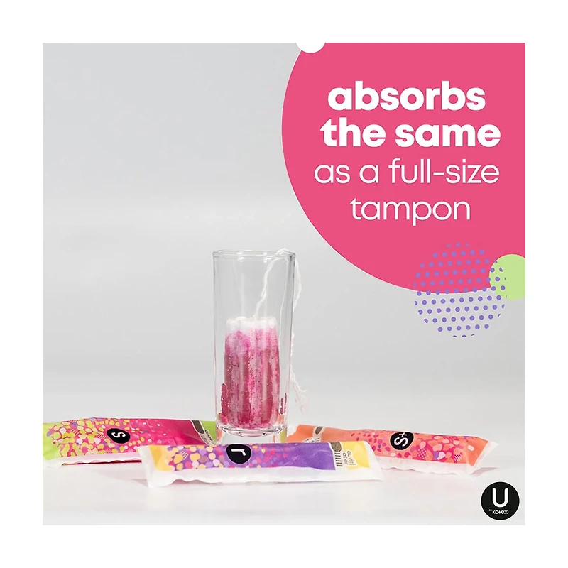 U by Kotex Click Compact Multipack Tampons, Regular/Super/Super Plus, Unscented, 30 Count
