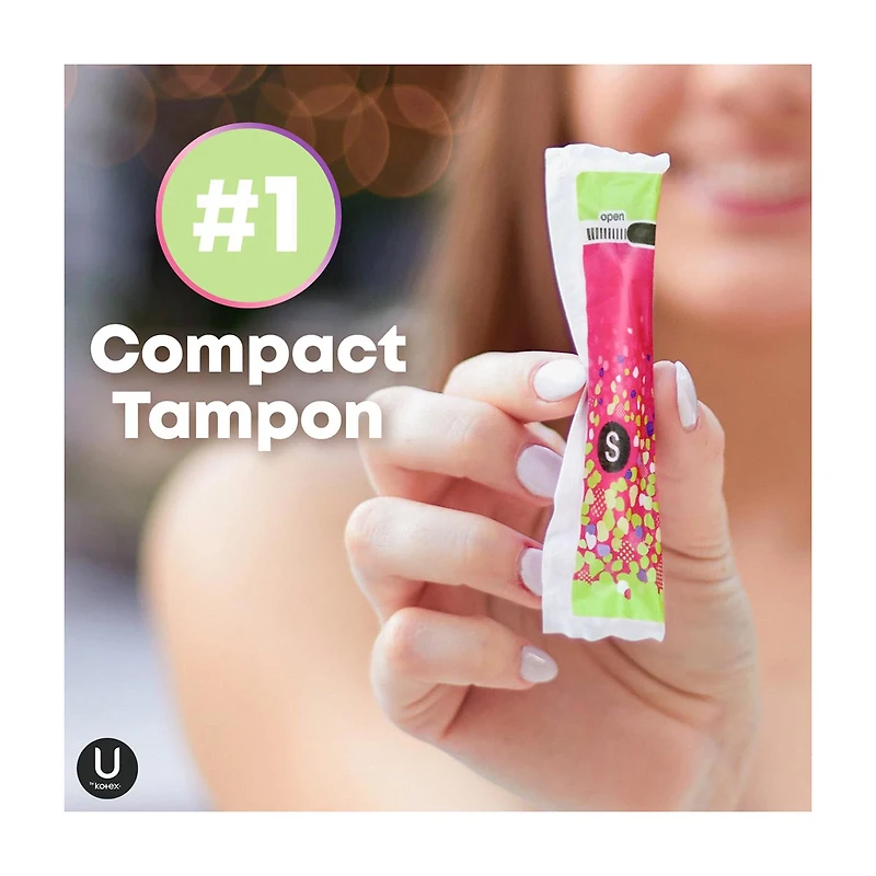 U by Kotex Click Compact Multipack Tampons, Regular/Super/Super Plus, Unscented, 30 Count