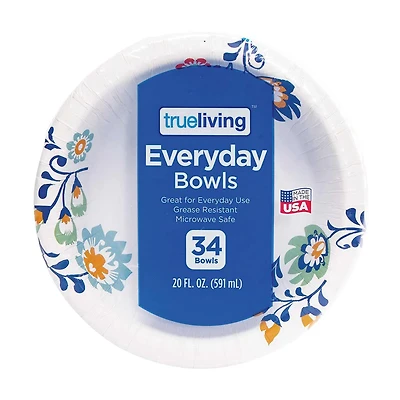 Trueliving Everyday Bowls, 34 Count