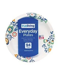 True Living Everyday Paper Plates, 94 Count