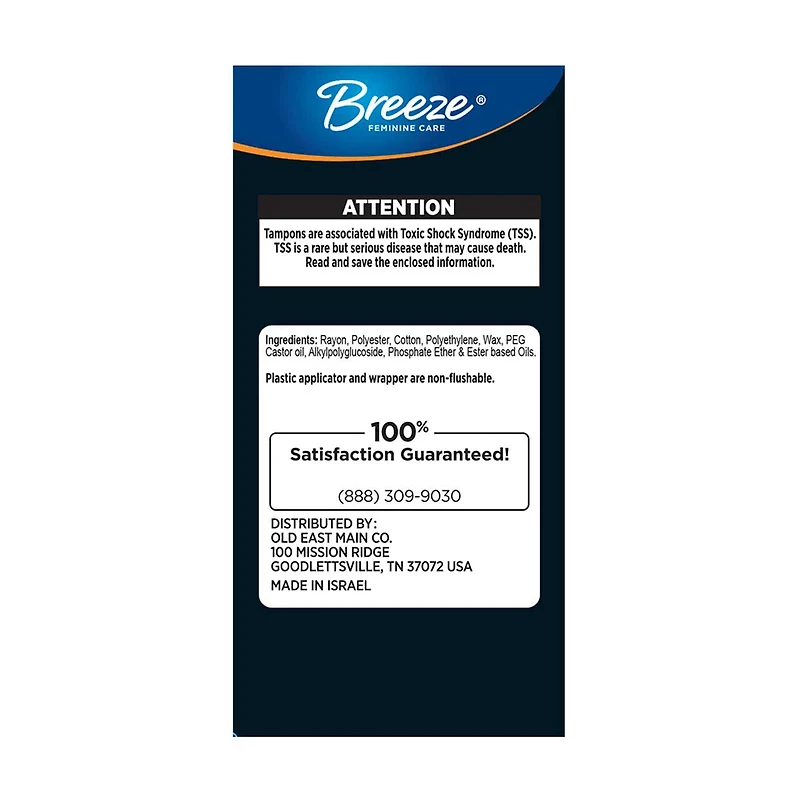 Rexall Breeze Tampons with Compact Applicator, Unscented Super, 18 ct