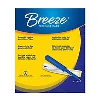 Breeze Unscented Plastic Tampons, Regular, 20 ct