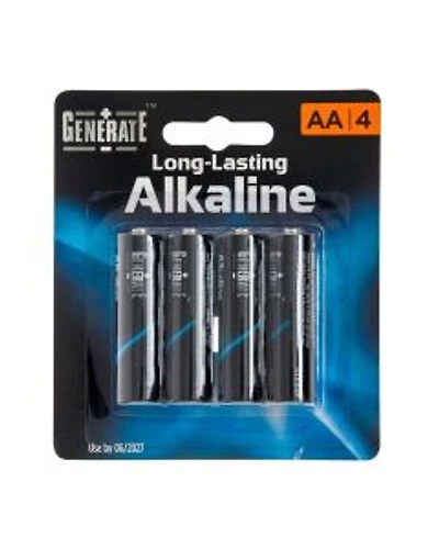 Generate AA Long-Lasting Alkaline Battery, 4 ct