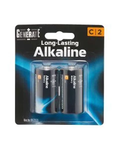 Generate C Long-Lasting Alkaline Battery, 2 ct
