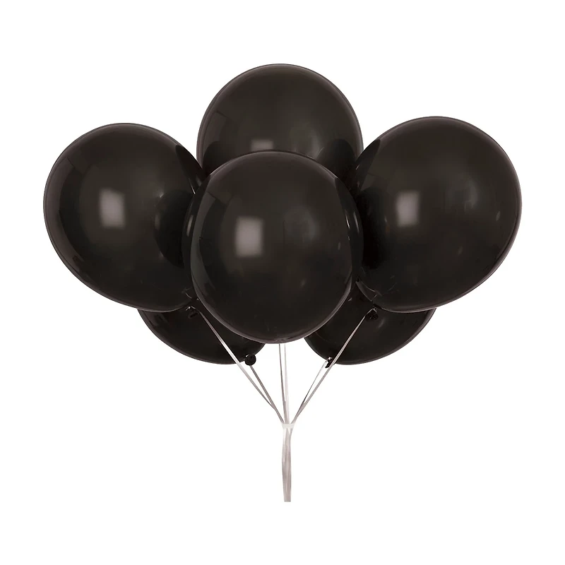 321 Party! Black Latex Balloons, 9 in, 20 ct