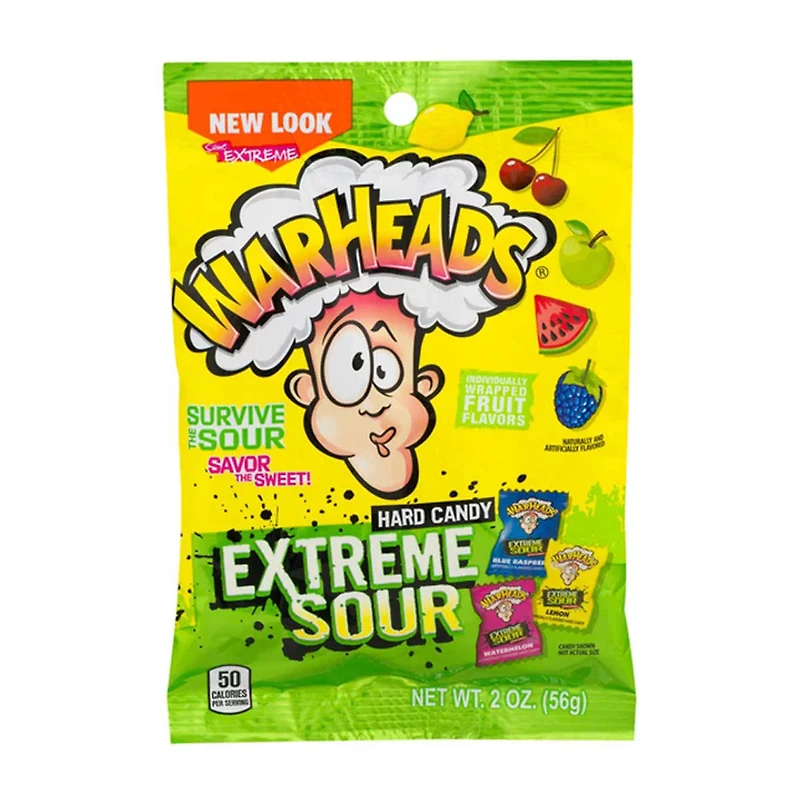 WARHEADS Extreme Sour Hard Candy, 2 oz