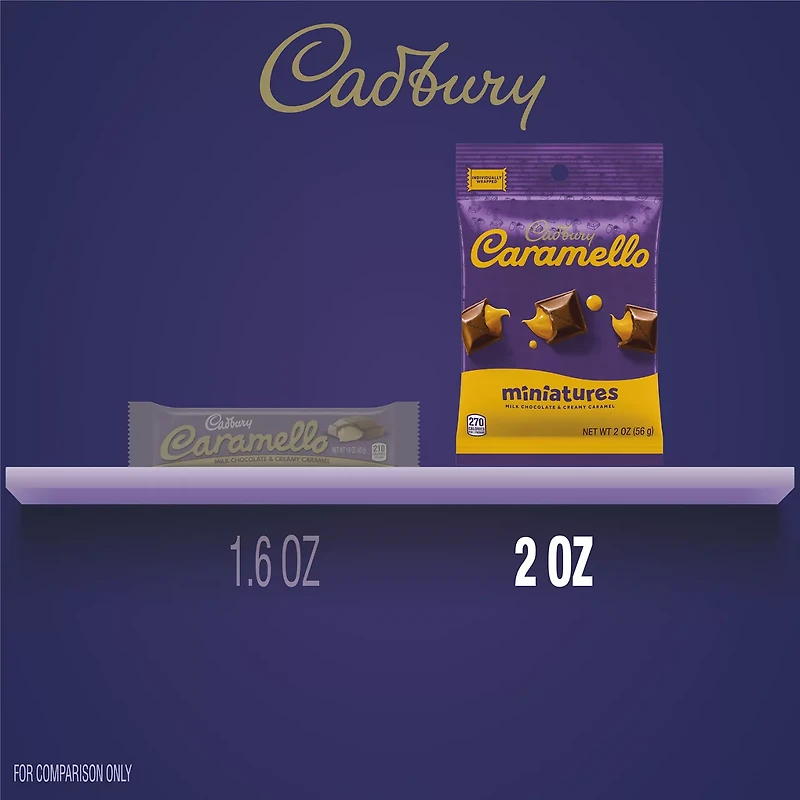 CADBURY CARAMELLO Miniatures Milk Chocolate Caramel Candy Bag, 2 oz
