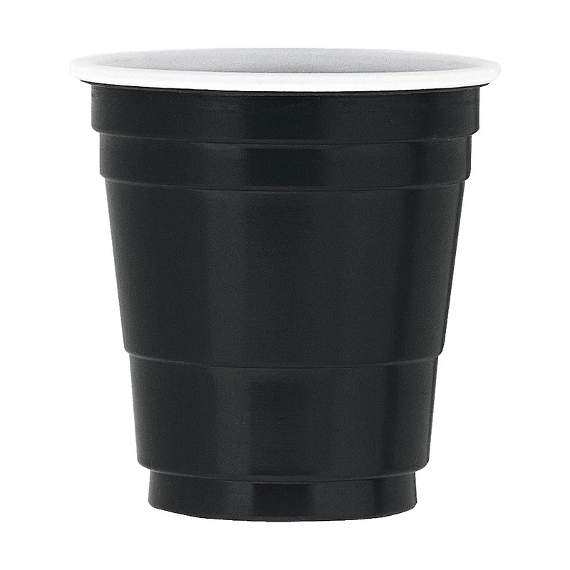 Black Plastic 2-oz. Shot Glasses, 20 Count