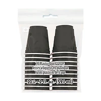 Black Plastic 2-oz. Shot Glasses, 20 Count