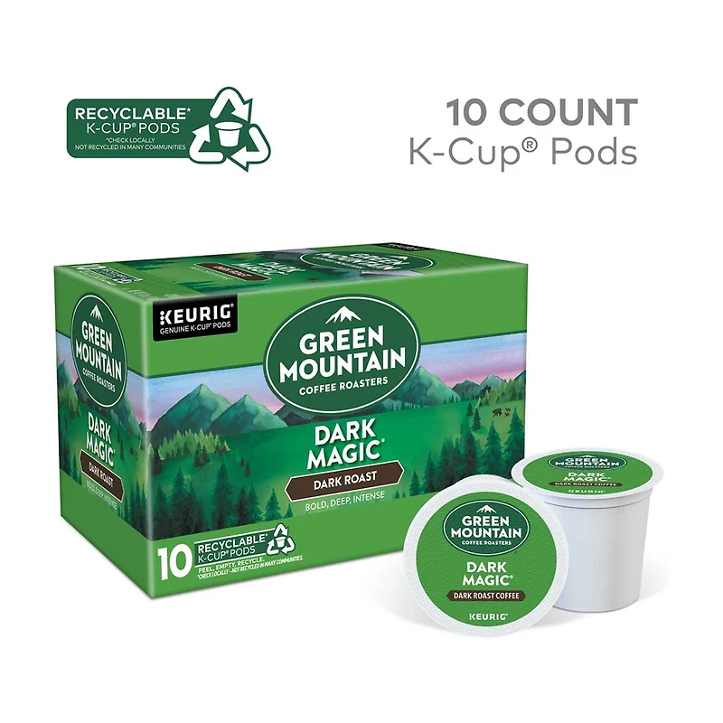 Green Mountain Coffee Roasters Dark Magic K-Cup Pods, Dark Roast, 10 ct