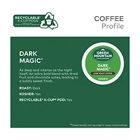 Green Mountain Coffee Roasters Dark Magic K-Cup Pods, Dark Roast, 10 ct