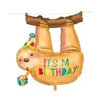 321 Party! 28-in. Giant Foil Sloth Birthday Balloon