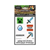 Unique Party Favors Minecraft Tattoos, 24 ct