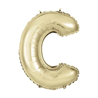 Golden Foil Letter 'C' Balloon, 14 Inches