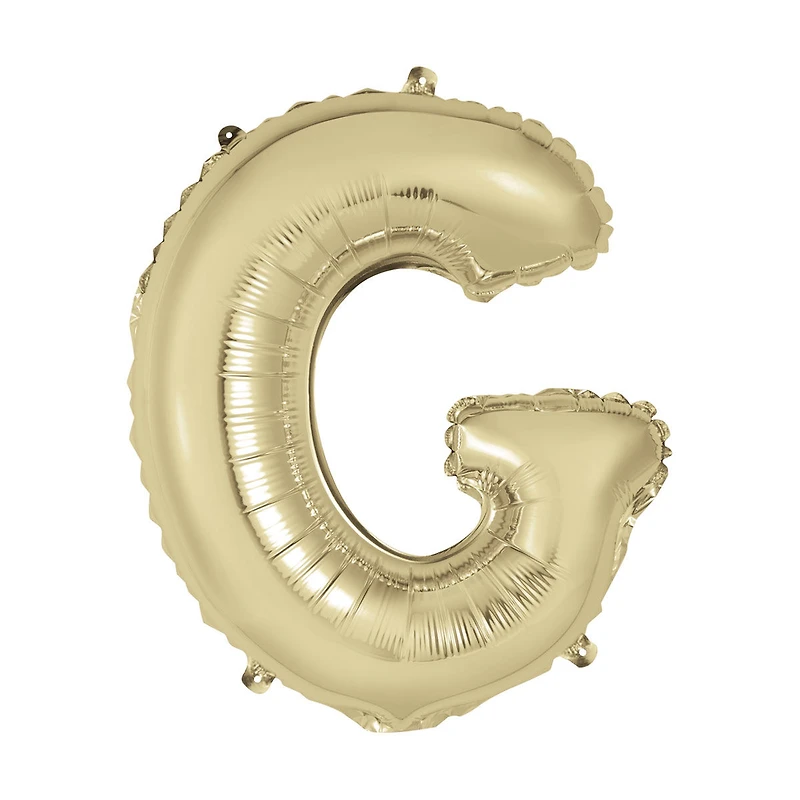 Golden Foil Letter 'G' Balloon, 14 Inches