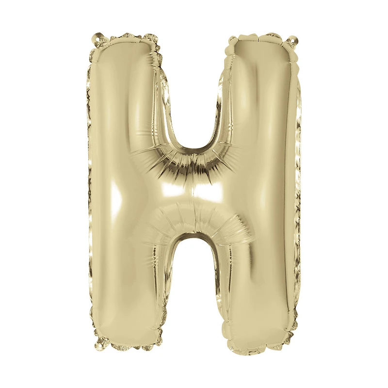 Golden Foil Letter 'H' Balloon, 14 Inches