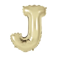 Golden Foil Letter 'J' Balloon, 14 Inches