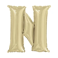 Golden Foil Letter 'N' Balloon, 14 Inches