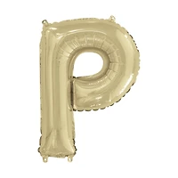 Golden Foil Letter 'P' Balloon, 14 Inches