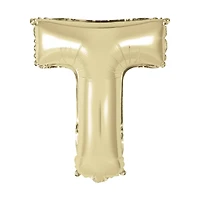 Golden Foil Letter 'T' Balloon, 14 Inches