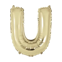 Golden Foil Letter 'U' Balloon, 14 Inches