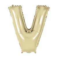 Golden Foil Letter 'V' Balloon, 14 Inches