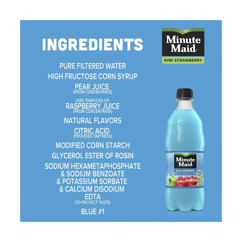 Minute Maid Blue Raspberry Bottle, 20 fl oz