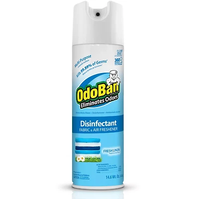 OdoBan Fabric and Air Freshener Disinfectant Spray, Fresh Linen Scent, 14.6 oz.