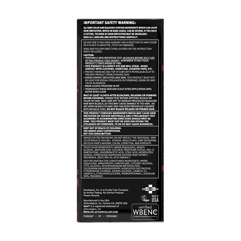 Splat Midnight Ruby Hair Color, 6 oz