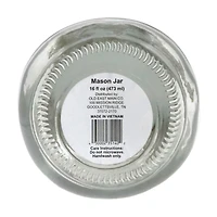 Glass Mason Jar with Metal Twist Lid, 16 oz