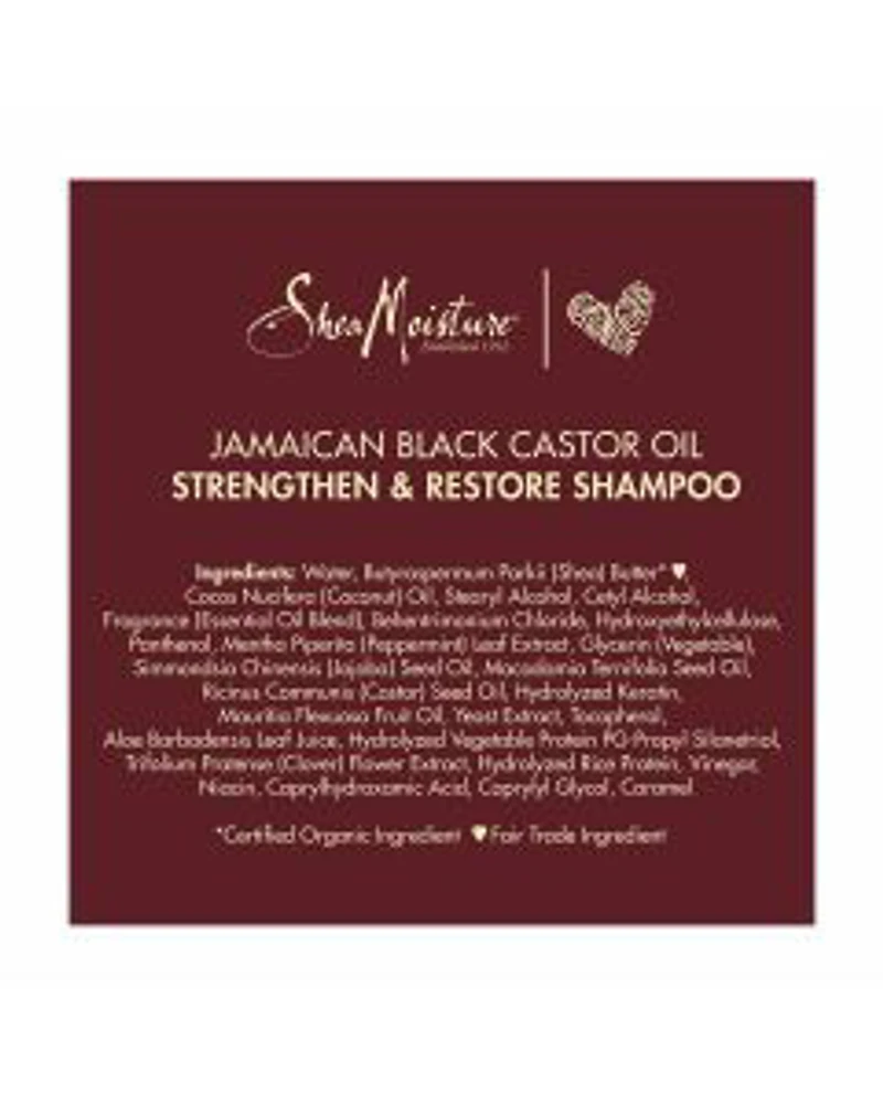 SheaMoisture Strengthen and Restore Shampoo 100% Pure Jamaican Black Castor Oil, 13 oz