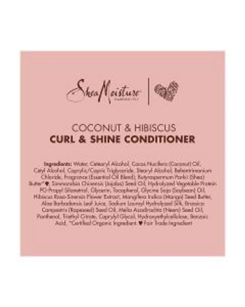SheaMoisture Curl Shine Silicone Free Conditioner Coconut Hibiscus, 13 oz