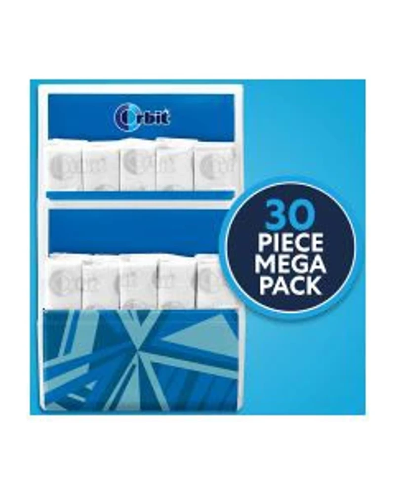 Wrigley's Orbit Peppermint Sugar Free Chewing Gum Mega Pack, 30 ct